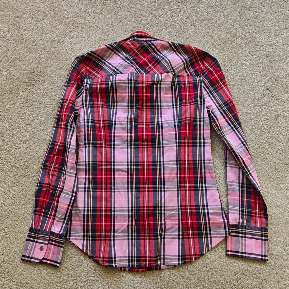 NWT J. Crew Pink Stewart Tartan Plaid Button Down Shirt Size 2 - Picture 5 of 5